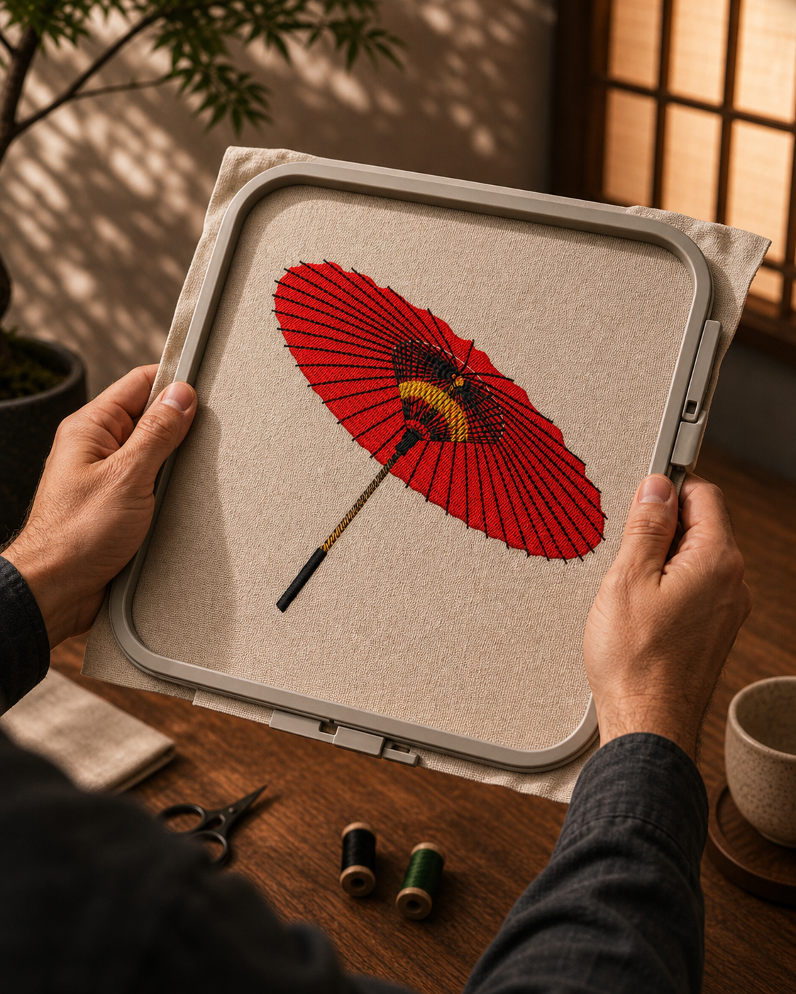 Contrôle de la broderie avant encadrement